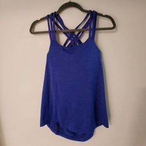 Blue prana athletic tank with built in sports bra